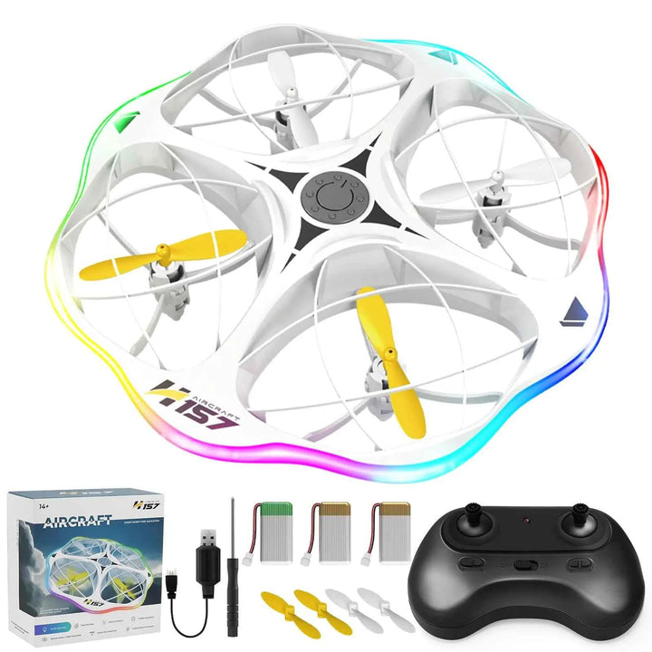 Mini Drone for Kids RC Drones with Runing LED for Beginner Dual Flight Mode and 3 Batteries 3D Flip and Propeller Full Protect Easy to fly Kids Toys