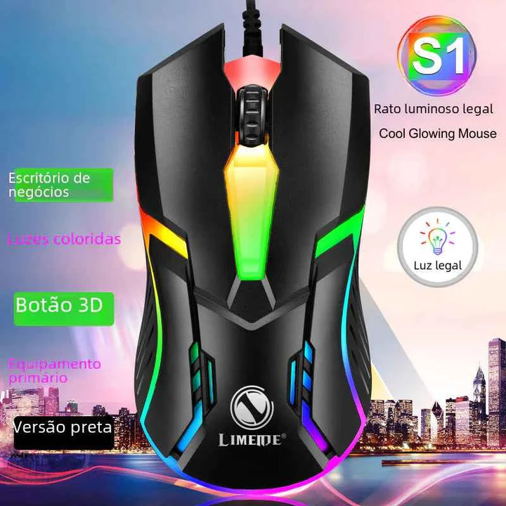 "Li Mei S1 Wired Backlit USB Gaming Mouse for Laptops"