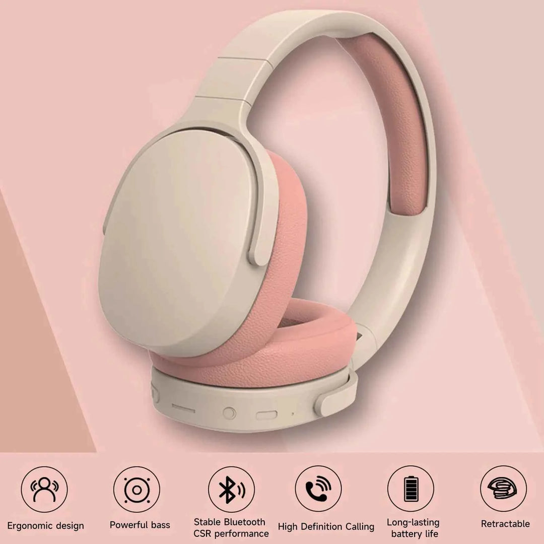 Foldable Wireless Bluetooth 5.1 Noise-Canceling Headphones