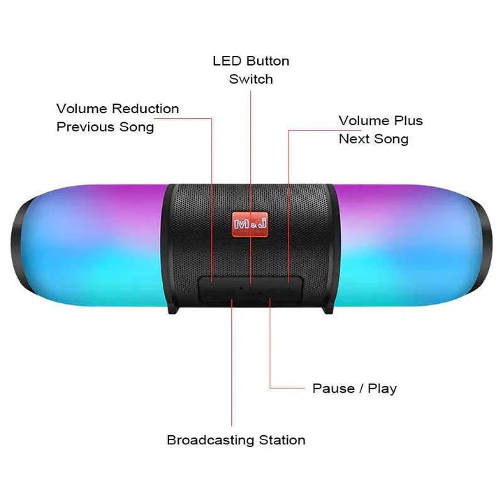 Waterproof Bluetooth Speaker with Dual Speakers & FM