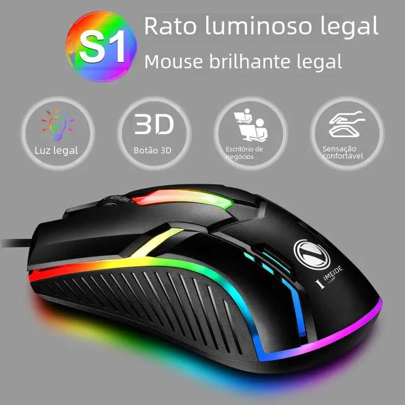 "Li Mei S1 Wired Backlit USB Gaming Mouse for Laptops"