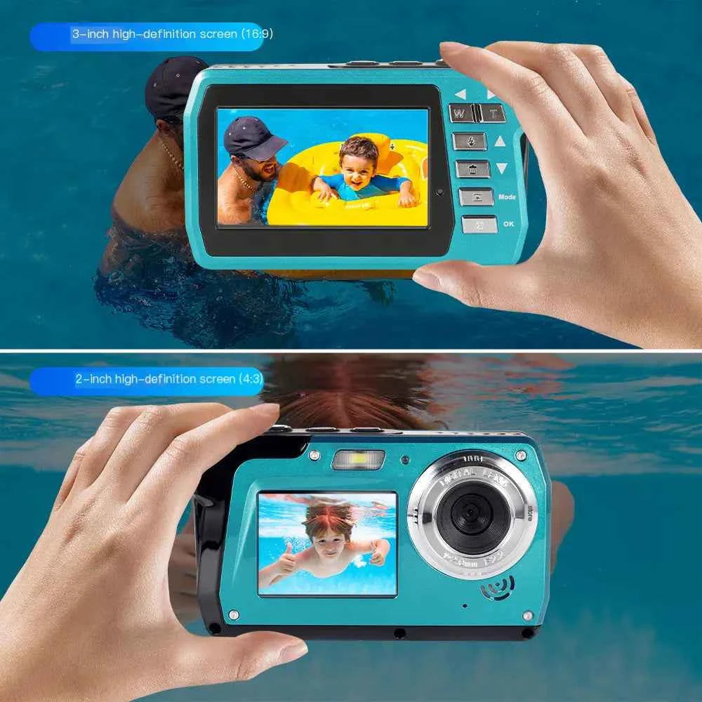 4K Digital Camera with Dual LCD Screens and Waterproof