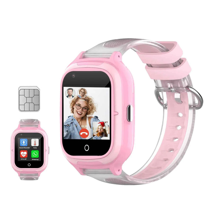 LogHog 4G Kids Smart Watches Girls Unlocked Wrist Phone with Real Time GPS TrackingVideo CallingCameraTemperatureHeartrate Monitor Global Kids Phone Watch for Children