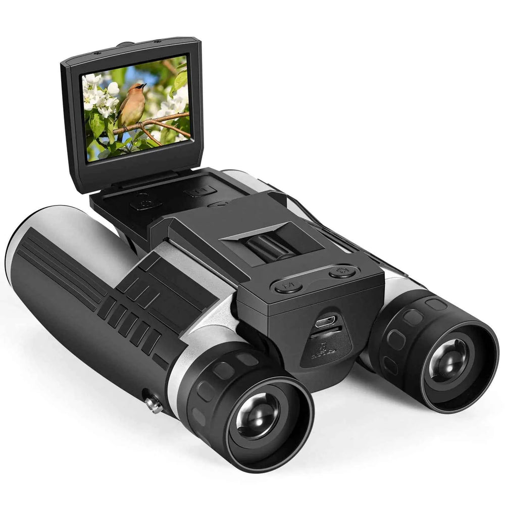 Camonity 5M 2" LCD 16GB Digital Binocular with Camera 12X Zoom Video Photo Recorder Camcorder for Bird Watching Football Game Concert