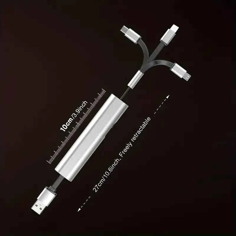 Portable Telescopic Data Cable - Type-C, Micro, Apple