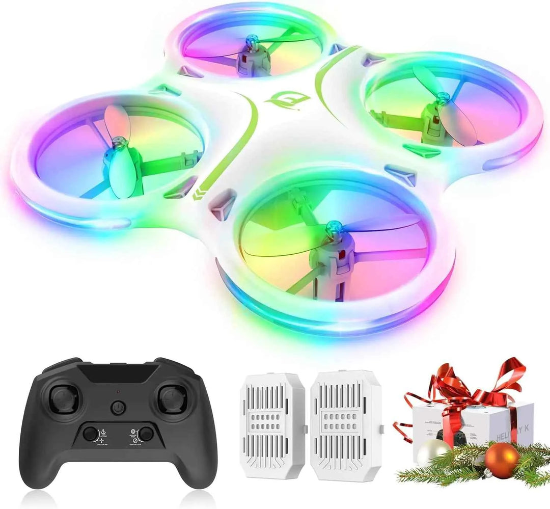 Drones for kids 8-12 Drone for Kid and Beginner Drone with Led Light Small Indoor Rc Drone with 360 Flip 2 Batteries One Key Take Off Landing Kids Flying Toy Gift for Boy and Girl