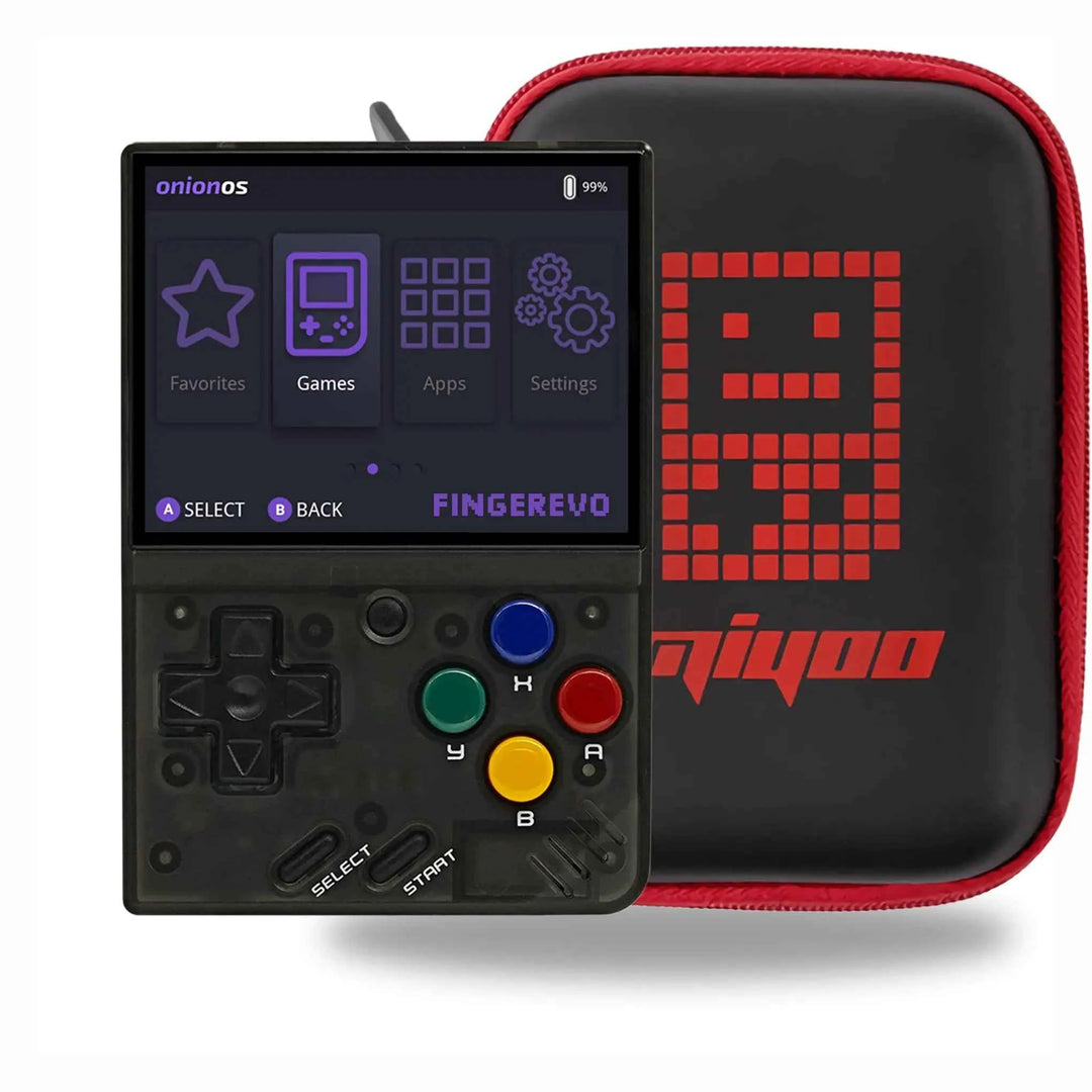 Miyoo Mini V4 OnionOS Handheld Game Console 2.8-inch 750*560 IPS Screen Miyoo-Mini v4 Onion-System with Portable Case T-Black