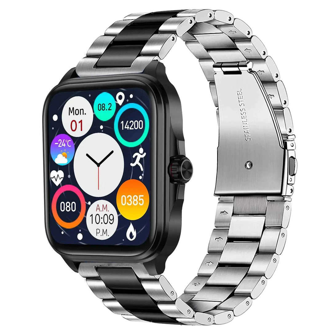 Compatible for EGQINR T90 Smart Watches Band Lamshaw 22mm Stainless Steel Metal Replacement Straps Compatible for SOMTLERK A221 Smart Watches / Deeprio TGW101 1.83" Smart Watch/EGQINR T90 Smart