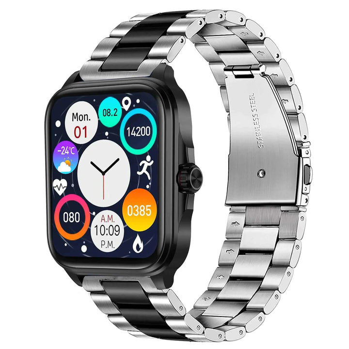 Compatible for EGQINR T90 Smart Watches Band Lamshaw 22mm Stainless Steel Metal Replacement Straps Compatible for SOMTLERK A221 Smart Watches / Deeprio TGW101 1.83" Smart Watch/EGQINR T90 Smart