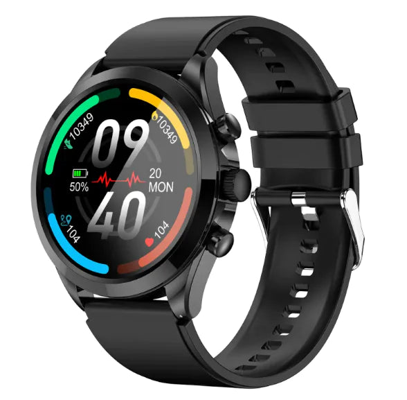 Gizmocadia fitness smart watch with black strap and colorful health tracking display