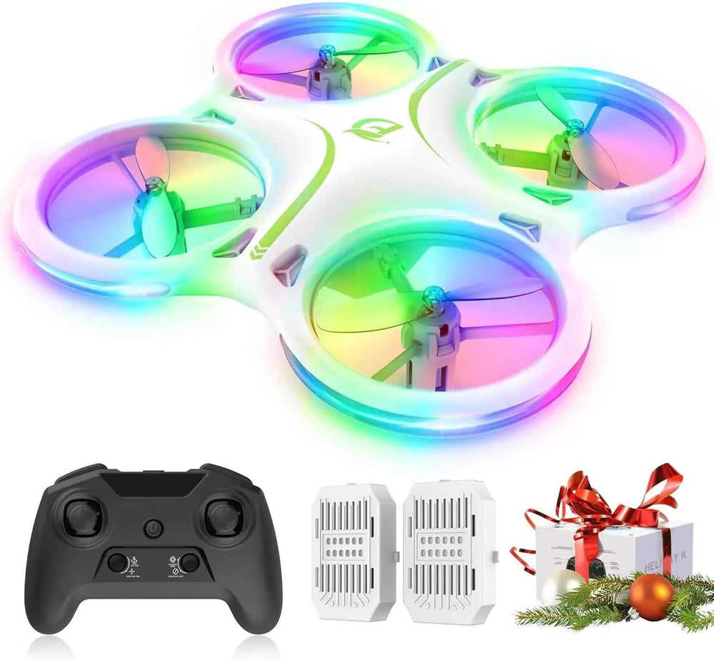 Drones for kids 8-12 Drone for Kid and Beginner Drone with Led Light Small Indoor Rc Drone with 360 Flip 2 Batteries One Key Take Off Landing Kids Flying Toy Gift for Boy and Girl