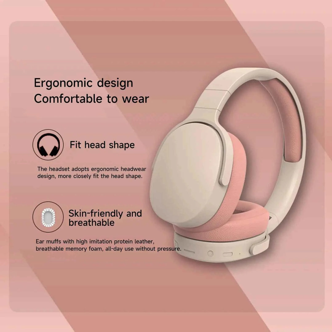 Foldable Wireless Bluetooth 5.1 Noise-Canceling Headphones