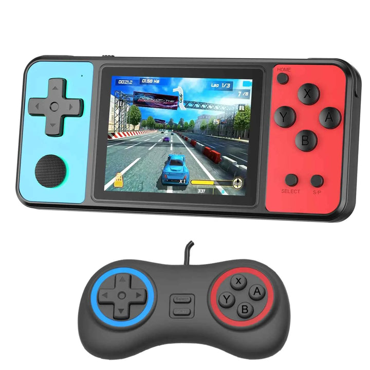 Beico Handheld Game for Kids 3.0" Large Screen Built in 270 Classic Retro Video Games Seniors Electronic Games Player Boys Girls Birthday Present Black Blue