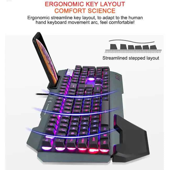 Ergonomic Mechanical Keyboard with RGB Backlight