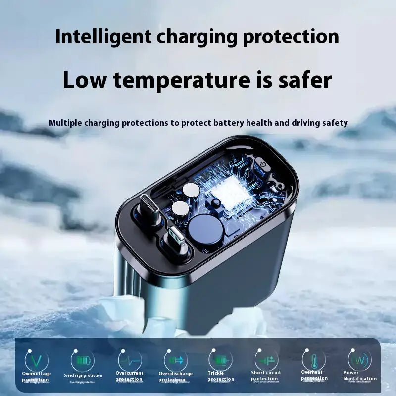 Gizmocadia flexible car charger with intelligent charging protection and low temperature safety features